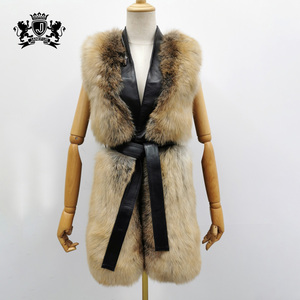Vestes de luxe sans manches pour femmes, vêtements d'extérieur, à la mode, véritable <span class=keywords><strong>Gilet</strong></span> en fourrure de renard, nouveau, - Product Image 2