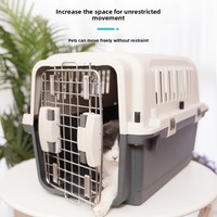 Cage de transport pour animaux de compagnie en plastique, portable, pour chat et chien, pour les voyages, vente en gros, convient aux chiens de petite, moyenne et grande taille, conforme à la norme IATA pour le transport aérien