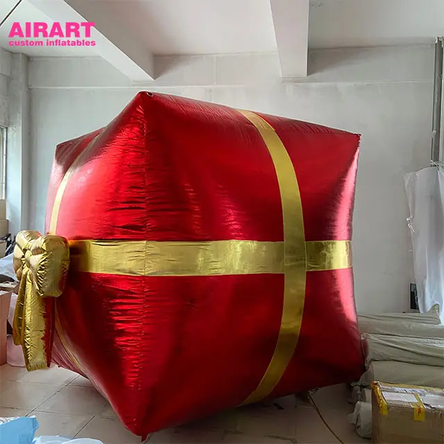 2M उच्च विशाल Inflatable क्रिसमस वर्तमान/उपहार बॉक्स आउटडोर घटना के लिए सजावट