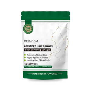 Complément alimentaire pour la croissance des cheveux, biotine 10000 mcg, capsules de collagène, saveur de fruits rouges mélangés, OEM ODM, 120 unités - Product Image 1