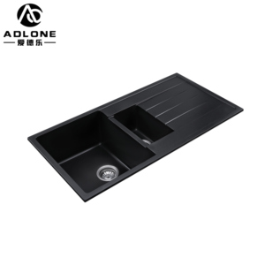 Plaque d'égouttage Double Cuvette Conception de la vessie Conception de la cuisine moderne Évier en pierre de quartz Évier de cuisine en quartz de qualité supérieure - Product Image 5