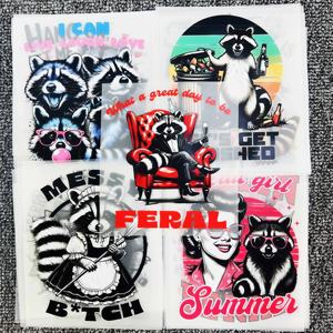 <span class=keywords><strong>Pegatinas</strong></span> de Transferencia Térmica DTF Personalizadas con Diseño de Mapache Travieso y Satírico, Listas <span class=keywords><strong>para</strong></span> Imprimir en <span class=keywords><strong>Ropa</strong></span> - Product Image 1