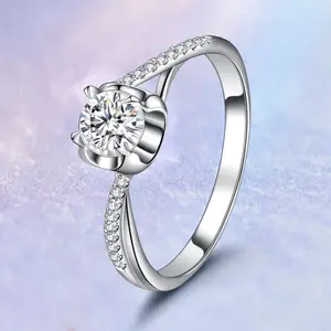 Benutzer definierte 3ct Gold 18 Karat Verlobung Runds chliff Trau ringe CVD Lab Grown Diamond Ring für Frauen