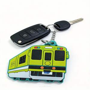 Porte-clés en silicone 3D vintage tramway - Porte-clés rétro tramway pour les amateurs de <span class=keywords><strong>voyage</strong></span>, porte-clés en caoutchouc souple par Bestware - Product Image 3