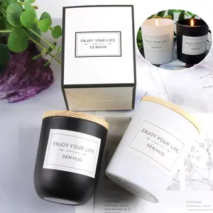 Highly Premium Matte Black Jar 7.8 oz 45 Hour Burn Natural Soy Wax Scented Candles for Relaxing Home