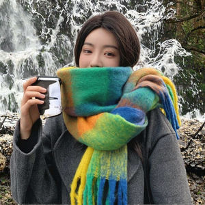 ผ้าพันคอยาวและหนาโพลีเอสเตอร์เนื้อนุ่มผ้าพันคอลายสก๊อตกลางแจ้งฤดูหนาวและฤดูใบไม้ร่วงผ้าห่มแบบดั้งเดิมสำหรับผู้ใหญ่ขายส่ง - Product Image 3