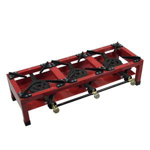 Estufa de <span class=keywords><strong>Gas</strong></span> Roja para Exteriores con 3 Quemadores de <span class=keywords><strong>Propano</strong></span>, Parrilla para Barbacoa, con Regulador de 5 PSI - Product Image 3