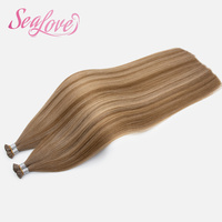 Extensions de cheveux en kératine mini K Tip, pré-collées, cheveux humains Remy européens, doux, lisses, à pointe plate, double trame