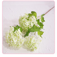 3 Tangkai Bunga Hydrangea Artificial Real Touch Snowball untuk Dekorasi Rumah, Pernikahan, dan Rangkaian Bunga
