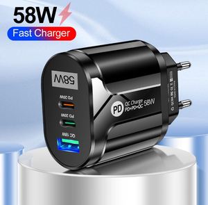 ลดราคา! ที่ชาร์จติดผนัง LED 58W ชาร์จเร็วคู่ 2PD+QC3.0 USB สำหรับโทรศัพท์มือถือ รองรับหลายรุ่น สะดวก ขายส่ง - Product Image 1