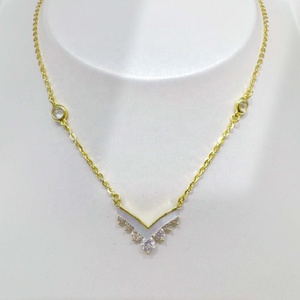 Collar con colgante de mariposa india chapado en oro de 18k, con circonita cúbica y concha, cadena de moda para mujer. - Product Image 2