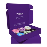 Boîte d'emballage personnalisée en carton rigide de couleur violette pour beignets, pain, gâteaux, pâtisseries et desserts