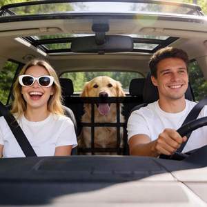 Barrière de voiture pour <span class=keywords><strong>chien</strong></span> en maille respirante double couche avec fermeture éclair, universelle pour SUV, clôture d'isolation pour animaux de compagnie, <span class=keywords><strong>protection</strong></span> de sécurité pour siège arrière - Product Image 3
