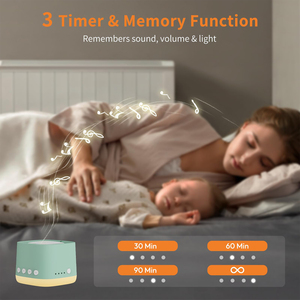 White Noise Machine,Amber Warm Night <b>Light</b>,16 Soothing Audio Tracks,30H Battery,<b>Timer</b> Memory <b>for</b> Infant Sleep Adult Relax Sound - Product Image 3