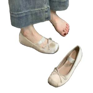 Mary Jane รองเท้าใส่ในตอนเย็น, 2024<span class=keywords><strong>ซาติน</strong></span>สไตล์ฝรั่งเศสใหม่หรูหราพร้อมกระโปรงเพิ่มความสูง - Product Image 5