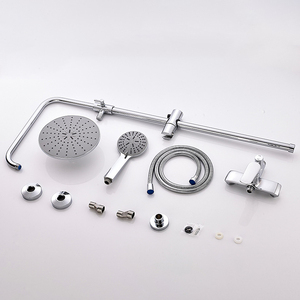 Système de douche carré moderne en chrome avec fonction pluie, mitigeur mural pour baignoire, robinet de salle de bain chaud/froid pour hôtels et appartements - Product Image 6