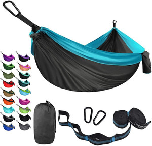 <span class=keywords><strong>Hamac</strong></span> de camping en nylon de haute qualité pour la randonnée, le trekking et les voyages, simple et double, capacité de charge de 200 kg, toutes saisons - Product Image 2