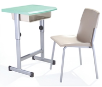 Meubles d'école modernes en bois d'Arabie Saoudite, chaises de bureau individuelles réglables en hauteur pour étudiants avec plateau à stylos et crochet