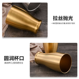 Gobelet isotherme en acier inoxydable 304 à double paroi, couleur or, pour bière, thé, boissons, utilisation en soirée - Product Image 5