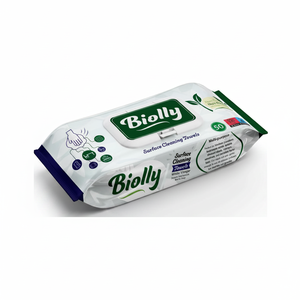 Lingettes nettoyantes pour surfaces en coton Biolly, 50 pièces - Product Image 2