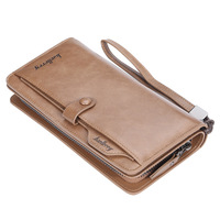 Baellerry dompet Vintage pria, dompet gaya Vintage Slot Multi kartu multifungsi