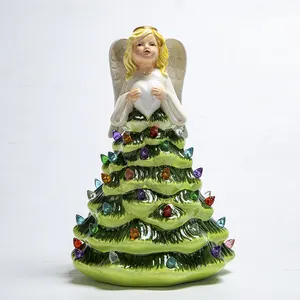 磁器のクリスマスツリーモダンなクリスマスツリーの形の装飾品セラミッククリスマスの天使の装飾