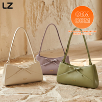 Tas Tangan Wanita LZ Customize Bowknot Kulit Asli, Tas Selempang, Dompet Wanita, Tas Custom dengan Logo, Clutch Pouch, Tas Wanita