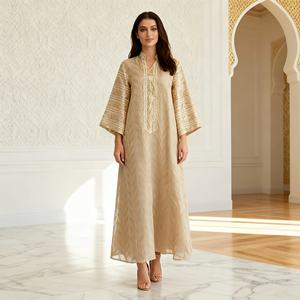 Elegante y Lujosa Abaya de Fiesta para Mujeres Musulmanas, Vestido Hecho a Medida con Tela de Alta Calidad - Product Image 3