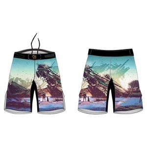 Famous Suppliers High Quality New Arrival Custom Made Sublimation Printed MMA Shorts Microfiber Fabric Unisex Best <b>Material</b> for - Product Image 1