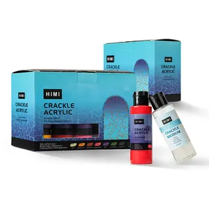 HIMI – kit de peinture acrylique craquelée, avec peinture craquelée moyenne, 8 couleurs, 60ml
