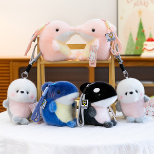 EZBABY Nuevo y Auténtico Colgante de Peluche Ocean Ally, Relleno de Algodón PP, Lindo Llavero de Orca y Tiburón, Regalo para el Mejor Amigo - Product Image 4