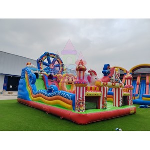 Tobogán Inflable con Temática de Rueda de la Fortuna de Circo, Multicolor, Grande, para Niños, Alquiler Comercial para Exteriores - Product Image 1