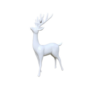 Sculpture de cerf en fibre de verre pour décoration extérieure de jardin, résistante aux intempéries, statue animale moderne, ornement paysager autoportant - Product Image 5