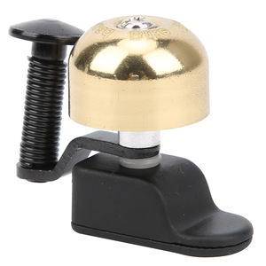 Petite sonnette de vélo en laiton pour VTT, à clipser sur guidon incurvé, son clair et distinctif, dorée - Product Image 5