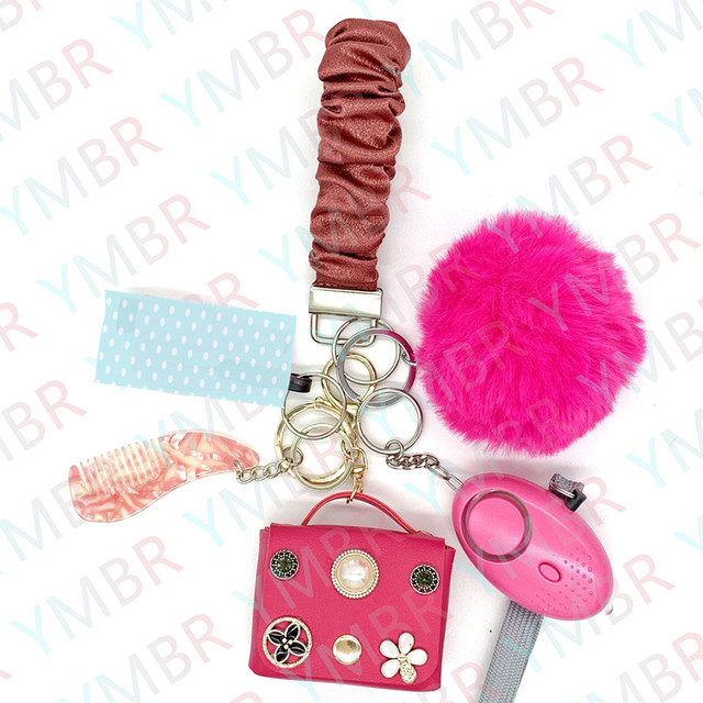 Wholesale Female Emergency Self Defense Safety Alarm Keychain Set Outdoor Survival Mini Personal Alarm Kit for