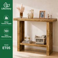 Table d'entrée rustique en bois, table de canapé étroite avec étagère inférieure, 39 pouces de long, table de couloir pour espaces étroits, montage facile