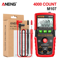 Untuk M107 Mini Multimeter Digital 4000 Count AC/DC 4V-500V 400mA-2A Resistansi 4k-20M Bahan ABS Indikator Baterai Lemah