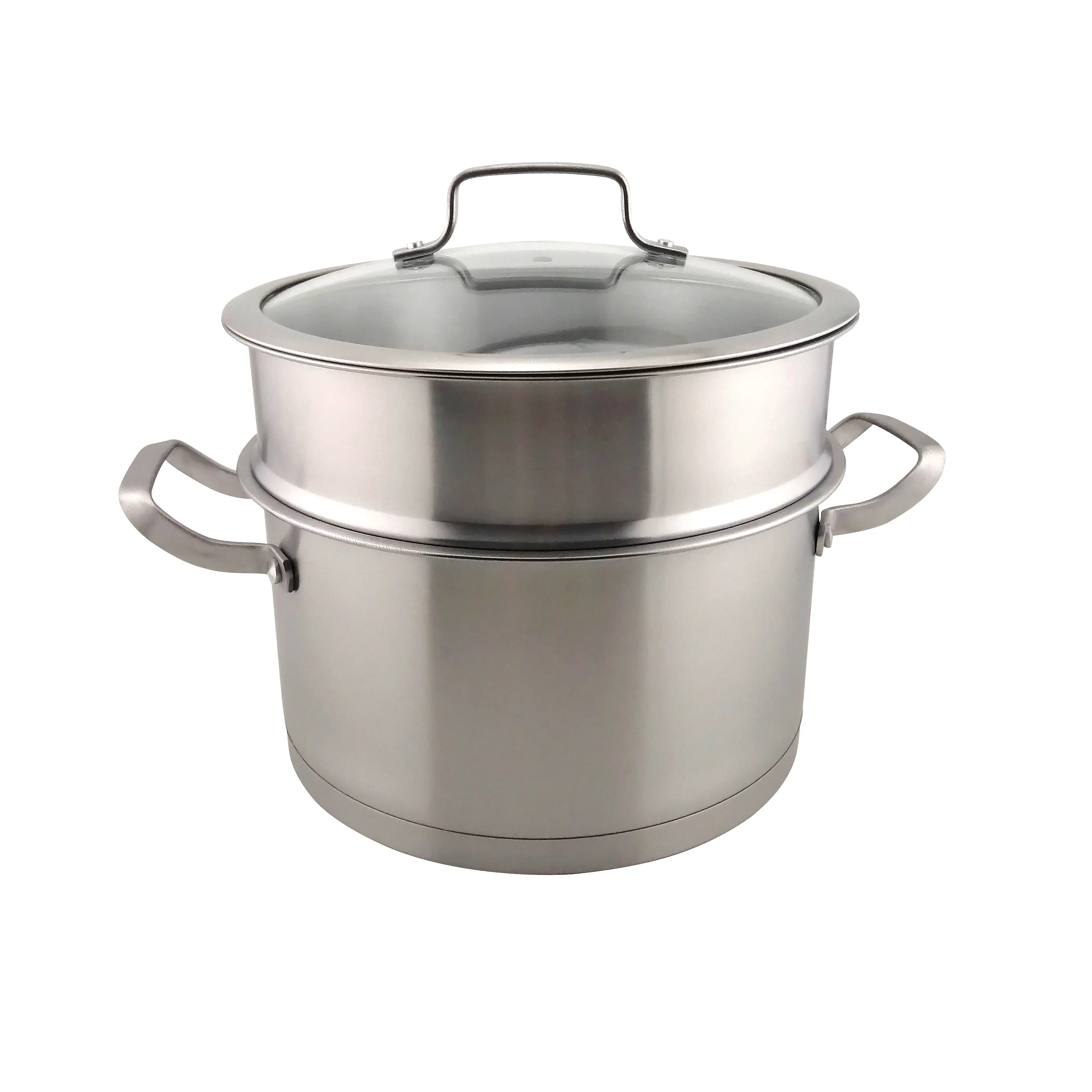 Amazon 2 Layers Steamer Pot Cooking Pot Set Multifunctional Pan Steaming Soup & Stock Pots Kitchen Support 430 Stainless Steel