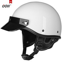 Casque de moto demi-face OOH ABS, design vintage, nouvelle taille XL, homologué DOT, unisexe pour hommes et femmes, utilisation sur scooter