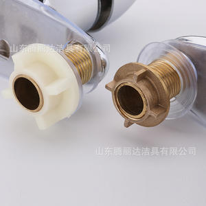 Robinet de lavabo Shendas à poignée unique en alliage de zinc, à poser sur le comptoir, 2 trous, style moderne - Product Image 4