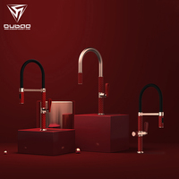 Robinet de cuisine de luxe, extractible, en acier inoxydable, mitigeur de cuisine à poignée unique, robinet flexible gourmet pour évier de cuisine
