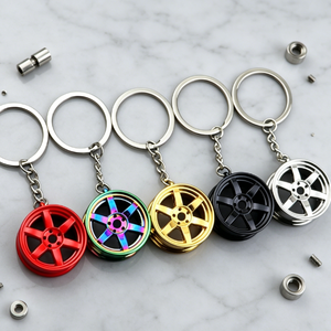 Llavero de Moda Vintage de Aleación de Zinc con Diseño de Rueda de Coche, Mini Neumático Giratorio, Ligero, Personalizable, Venta al por Mayor, Regalo de Recuerdo - Product Image 1