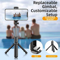 Support trépied auto-adhésif Liv de haute qualité 3-en-1 pliable rotatif à 360° noir pour iPhone, idéal pour bureau et lit, vente en gros à prix abordable S03