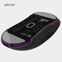 Mouse Gamer Profesional con Cable AIKUN GX43 de 12800 DPI con Dos Cubiertas Superiores, Retroiluminación RGB Programable, Teclas Macro y Cable de 1.8 m