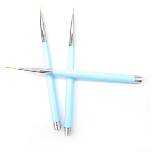 Blue Acrylic Handle Nylon Hair Nail Art Liner Paint Brush <b>Set</b> for Nail Drawing Fine Line Striping DIY Manicure Nail Brushes - Product Image 1
