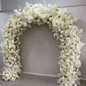 W-UFA018 Nuevo Estilo de Arco de Flores Artificiales para Celebraciones, Fondo de Escenario, Rosas de Seda 5D 7D, Arco en Forma de U para Decoración de Bodas - Product Image 1