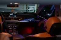 Luz Ambiental Cardoo para Audi A7 C7 2011-2018, Kit de Accesorios de Iluminación Ambiental Dinámica para el Interior del Automóvil, Patrón de Fibra de Carbono
