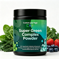 Poudre d'herbe d'orge naturelle, poudre de super-aliments verts, poudre de jus de feuilles d'orge