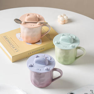 Couvre-tasse en silicone en forme de chat mignon, de qualité alimentaire, universel, anti-poussière, réutilisable, de forme ronde - Product Image 1