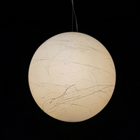 Lustre moderne DAQIU pour intérieur, lampe suspendue décorative en forme de lune, lampe suspendue en tissu de soie, éclairage artistique